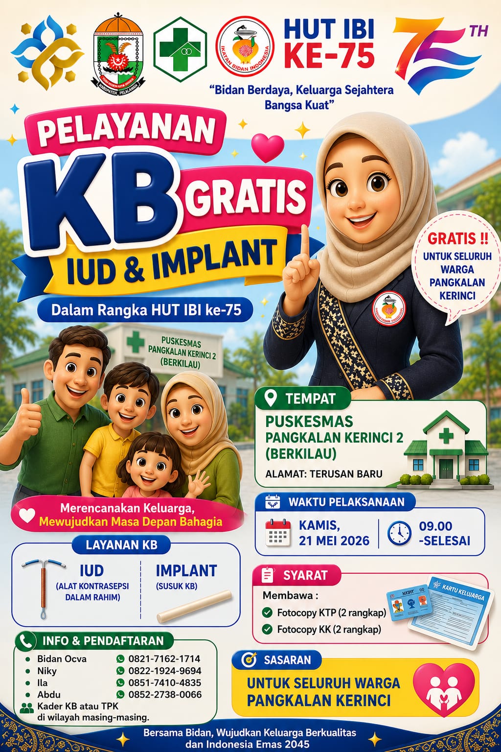 PELAYANAN KB GRATIS (IUD & IMPLAN) DI PKM KERINCI 2
