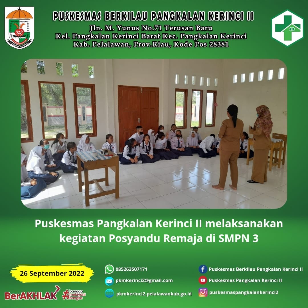 Read more about the article Puskesmas kerinci II melaksanakan kegiatan posyandu remaja di SMPN 3