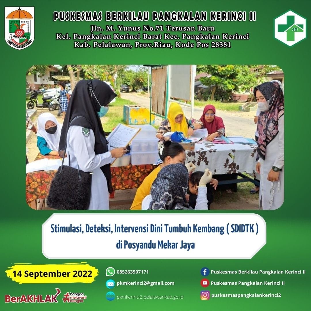 Read more about the article STIMULASI, DETEKSI, INTERVENSI DINI TUMBUH KEMBANG (SDIDTK) POSYANDU MEKAR JAYA